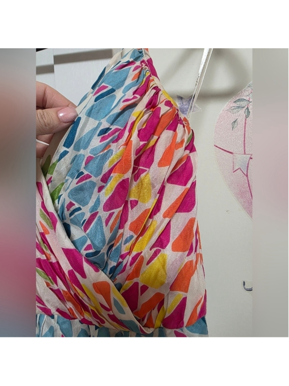 Shoshanna Mia Bright Colorful Lalique Print Silk Party Dress - Picture 7 of 15